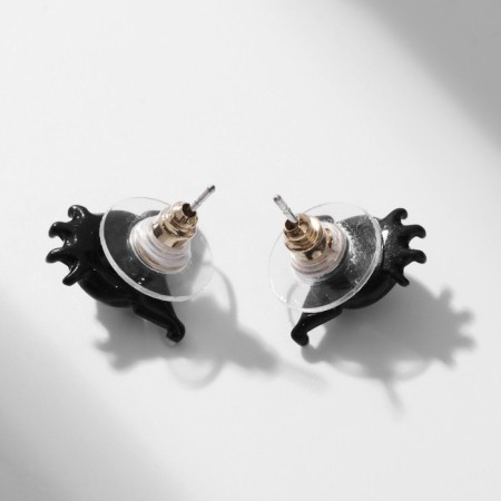 Earms with enamel "Montstrika" with ears, black color-1