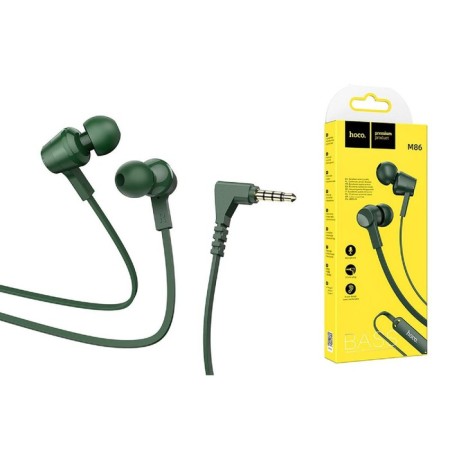 Hoco M86 headphones, wired, vacuum, microphone, jack 3.5 mm, 1.2 m, green-2