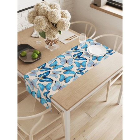 The path on the table "Blue butterflies", Oxford, size 40x145 cm
