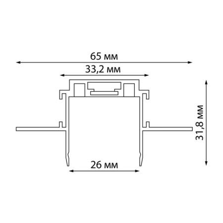 Low -voltage oven for built -in installation in GKL, Novotech length. Smal, 32x2000x65 mm-1