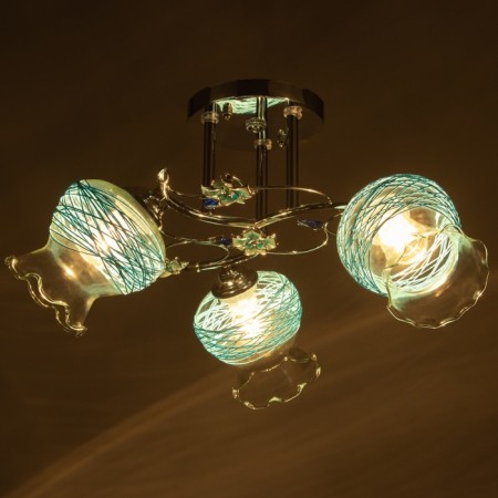 Chandelier "returned" 3 lamps 40W E27 The base of chrome 47x47x28 cm-2