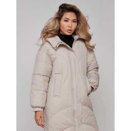 Coat insulated winter female, size 48, beige color-9