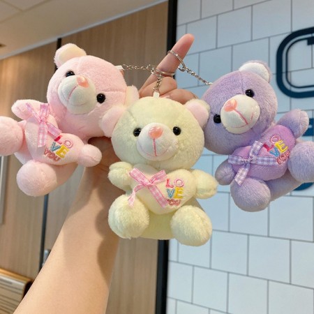 Soft toy "Bear with Heart", on a key fob, 12 cm, color mix-2