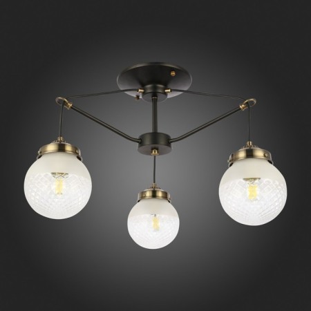 Ceiling EVOLUCE lamp. Sle110302-03. Stricce. 3x60 watts, E27, 59x59x36 cm, black color, bronze-4