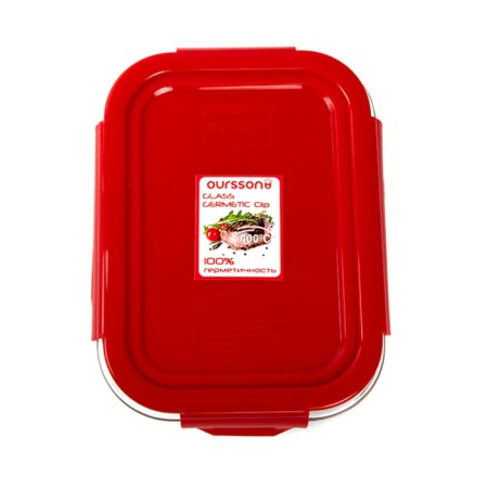 Oursson glass container, 370 ml, red-3