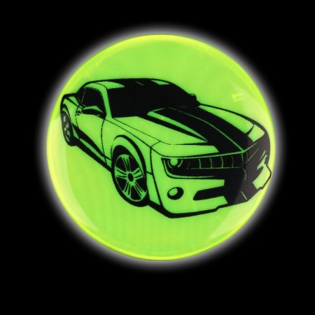 Reflective icon "Auto", d = 5.8 cm, color mix-5