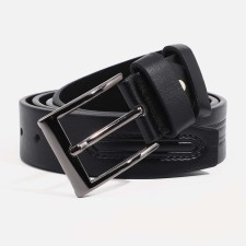 Male belt, width 4 cm, screw, buckle metal, black color