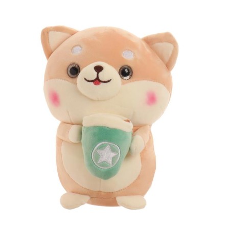 Soft toy "Corgi with a glass", Mix color