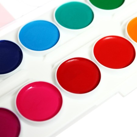 Watercolor 24 colors, "gamma" "cartoons", without a brush, in a plastic box-7