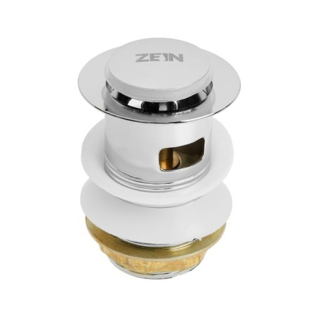 Bottom valve Zein BP1, 1 1/4 ", a small button, with overflow, for a shell, chrome-6