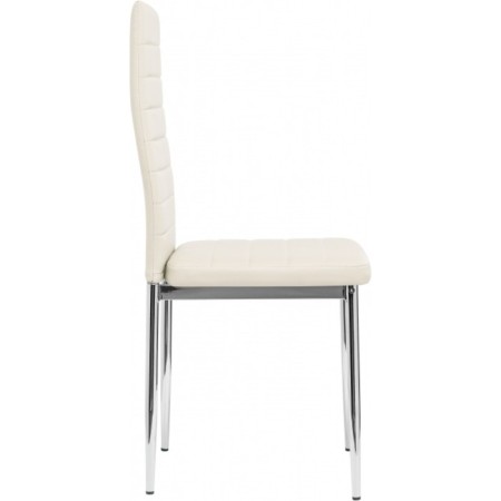 Stool on the metal frame DC2-001 Metal/Eco-leather, chrome/beige 41x45x96 cm-2