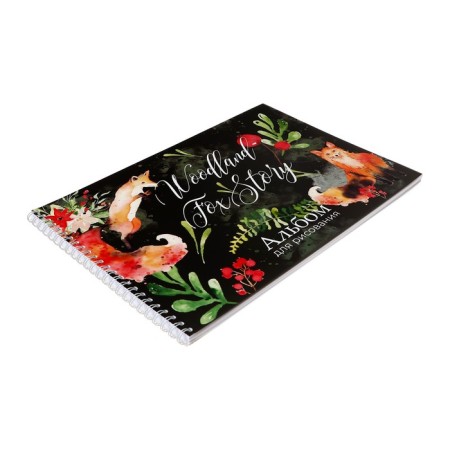 Album for drawing A4, 40 sheets on the crest "Fox Dikarka", cover Cardon Cover, Offset block 120 g/m2, mix-3
