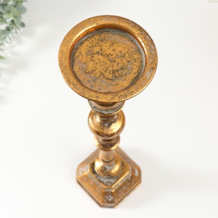 Summary Metal for 1 candle "Faust" aged bronze 11x11x48.5 cm-3