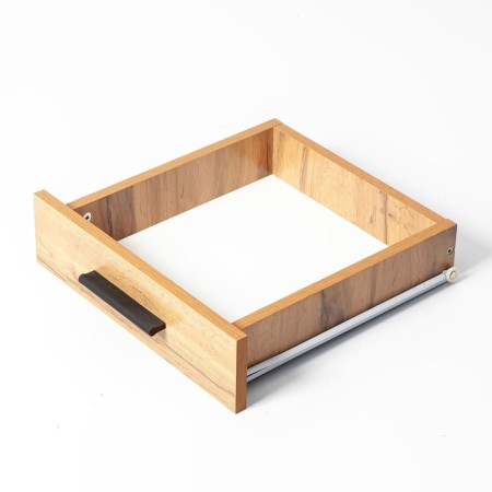 Written table Frame New, 800 × 510 × 760 mm, with a box and shelf, oak vanan / ferrous metal-9