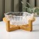 Glass salad bowl on the stand "Sticking", 1.2 liters