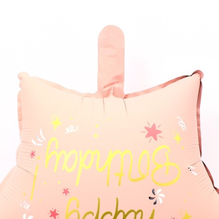 Foil ball 18 "Festive star", matte, pink color-1