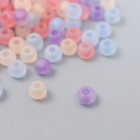 Glass 8/0 "Matte translucent. Red-violet melange" 10 g-1