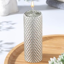 Voschshina candle, 4.5x4.5x12.5 cm, chrome metallic