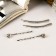 Invisibility for hair "Quarter" (set 4 pcs) Rhinestan path, 5 cm and 5.5 cm, silver