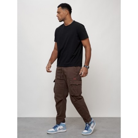 Cargo jeans men, size 56, brown color-1
