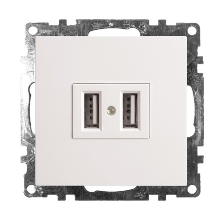 USB 2-seater (mechanism), Stekker GLS10-7115-01, 250B, 2.1A, Catherine, White