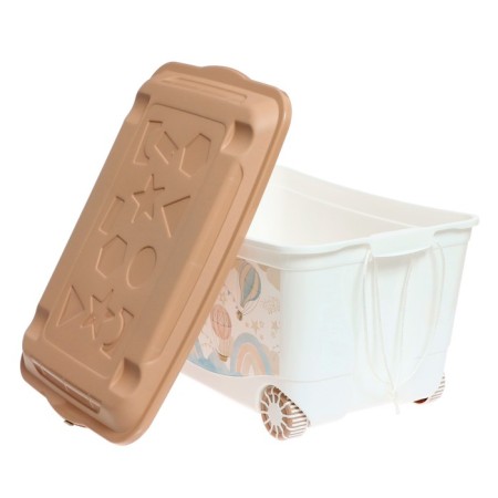 Box for toys "Air balloons", on wheels 58 × 39 × 33.5 cm, 45 l, dark beige-3