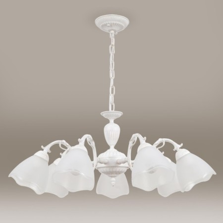 Suspended chandelier Citilux "Latur" CL413270, 46x33 cm, 7x75W, E27, white color-10