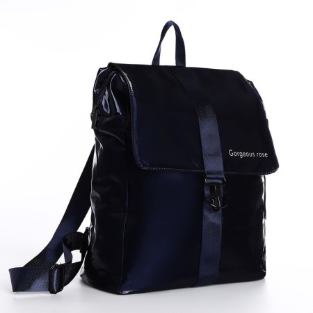 Women's backpack made of artificial leather with lightning, blue color