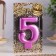 Candle for the Cake "European Giant", number 5, purple metallic