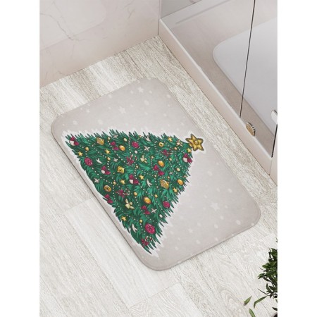 Bathroom mat "Emergency Christmas tree", anti -slip, size 52x77 cm