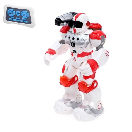 Robot radio -controlled, interactive "fireman", shoots water, works from the battery
