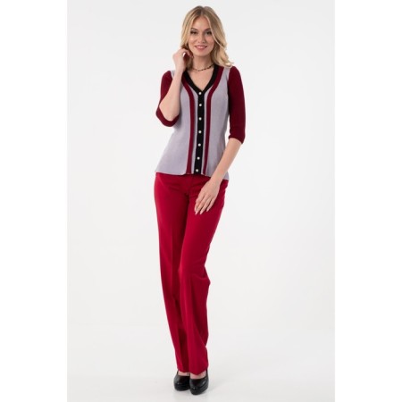 Female jumper, size 42, black color, burgundy-7