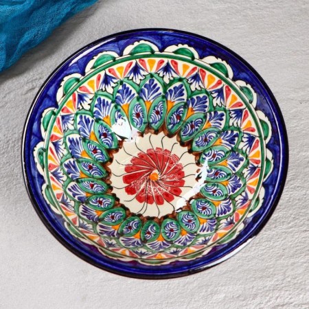 Rishtan ceramics "Patterns", 18 cm, big, mix-2