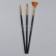 A set of brushes for building and design of nails, 3 pcs, 18.5 cm, black/gold color
