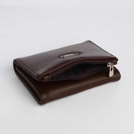 Women's wallet on a magnet, brown color-3