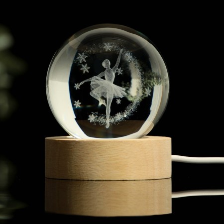 Lamp for the New Year "New Year's collection: ballerina", diam. 6 cm-1