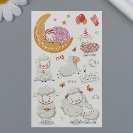 Tattoo on the body phosphorus "Sleepy lamb" 12x7.5 cm-1