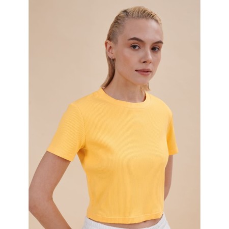 Crop top female Pelican, size 42, yellow color-1