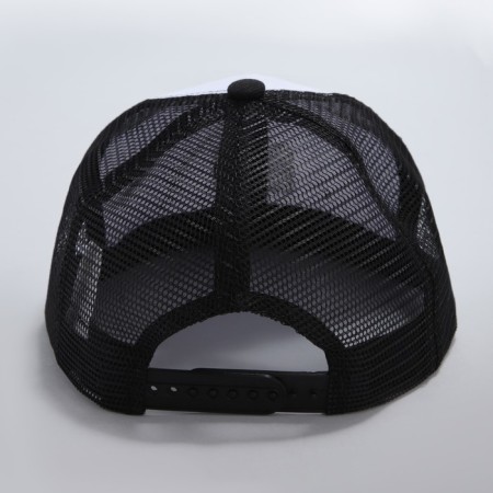 Men's cap with a straight visor Overhat, white color, mesh, rr 56-5