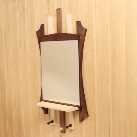 Carved mirror with a shelf, 3 hooks, combined-3