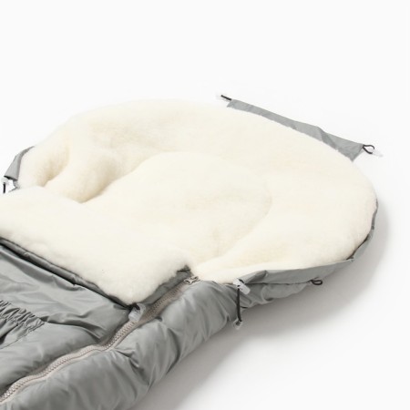 Baby envelope on fur, gray color, height 56-62 cm-1