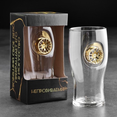 Glass "impenetrable. Golden disc", for beer, 500 ml