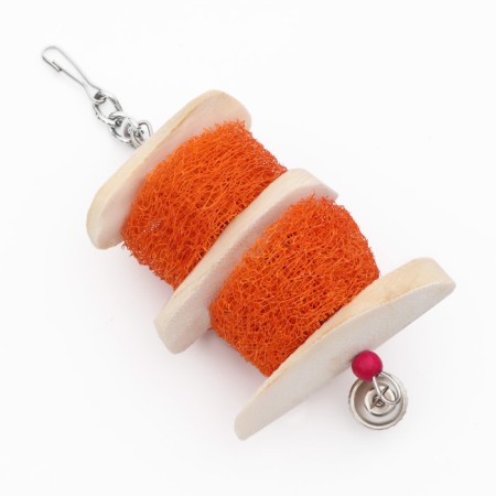 A toy with a karakatitsa carapace, lufoi and bell, 20 x 5 cm, orange-5