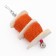 A toy with a karakatitsa carapace, lufoi and bell, 20 x 5 cm, orange