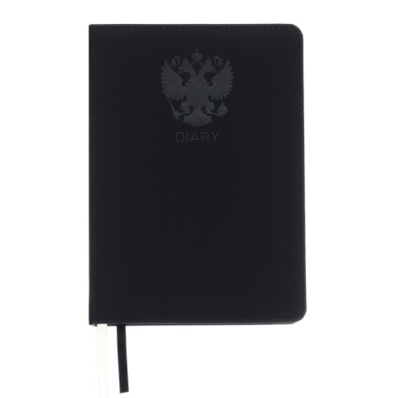 Leduced Diary A5, 160 sheets, Devente.emblem, firm cover of artificial leather with foam rubber, lies, block 70 g/m2, black