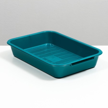 Medium pearl toilet with a mesh of 36 x 26 x 6.5 cm, turquoise-5