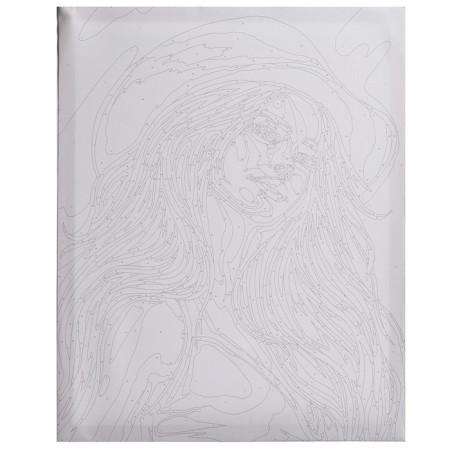 Picture on numbers on a canvas with a subframe of a “doll in a hat”, 40 x 50 cm-1