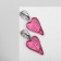 Earrings Assorted "Heart" strawberries, pink color in silver