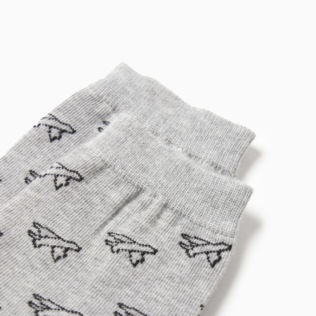 Male socks "Airplanes", gray color, size 29-1