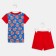 Suit (T -shirt, shorts) for a boy, blue color/pugs, height 86